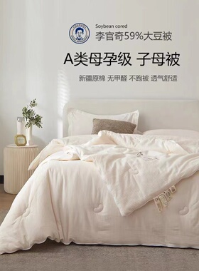 母婴级59%A类大豆纤维高端全棉春秋被加厚冬被被芯二合一双胎字母