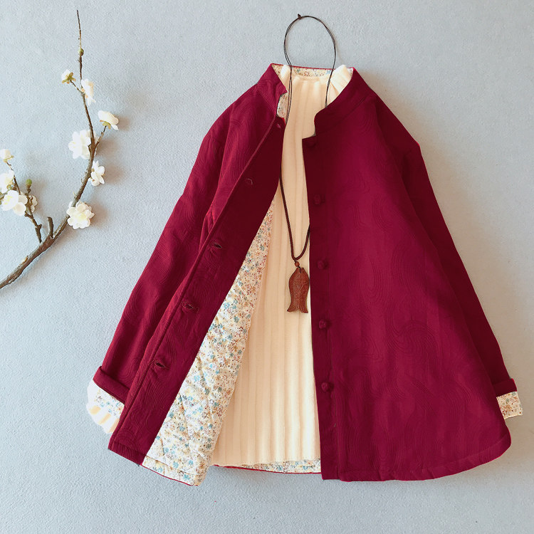 中国风立领大码棉麻夹棉短款棉服女2023冬装文艺复古提花宽松棉衣,女装/女士精品,棉衣/棉服,淘宝优惠券,粉丝福利购,淘宝优惠卷