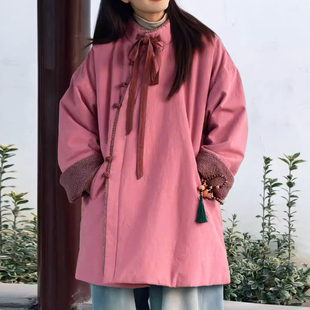 【新年】设计款亚麻礼物款加厚棉服国风新中式中长款夹棉棉衣棉袍