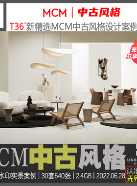 T36-新精选国外MCM中古风格大平层住宅公寓设计案例高清素材资料