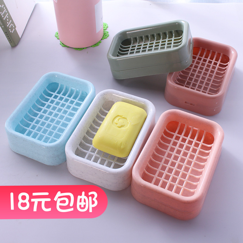 创意浴室双层沥水肥皂盒 卫生间简约时尚手工皂架香皂盒洗脸皂托