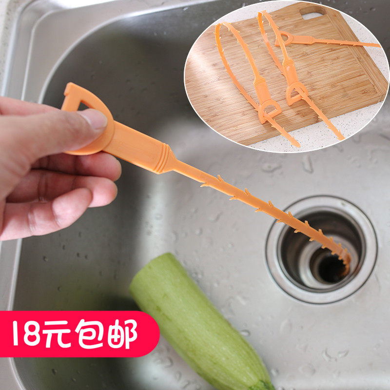 家用厨房厕所管道水槽毛发头发清理器通下水道工具手摇马桶疏通器