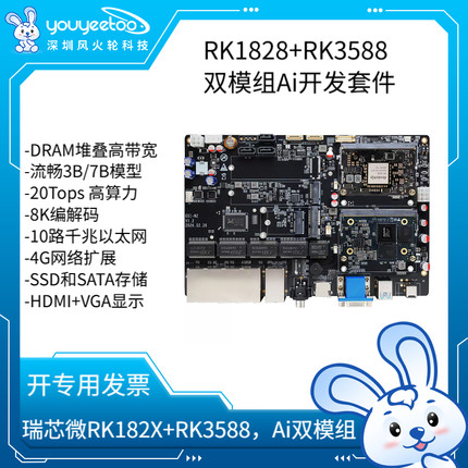 瑞芯微RK1820/RK1828+RK3588核心板RK182X开发板套件3DRAM堆叠ARM