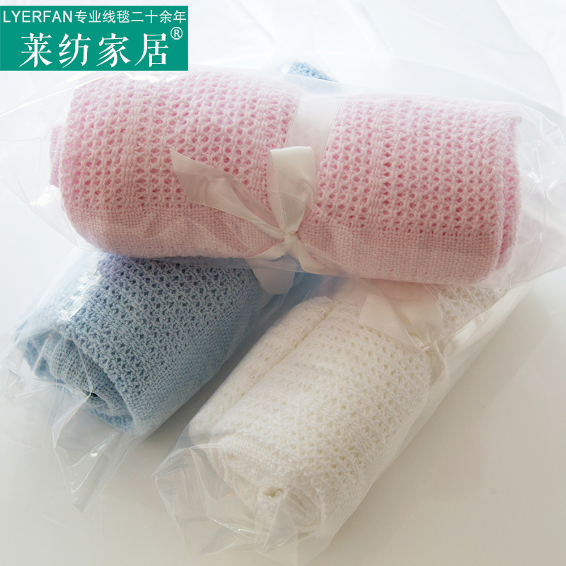 出口英国洞洞毯全棉柔软升级版新生儿纯棉空调毯子宝宝儿童小毛毯