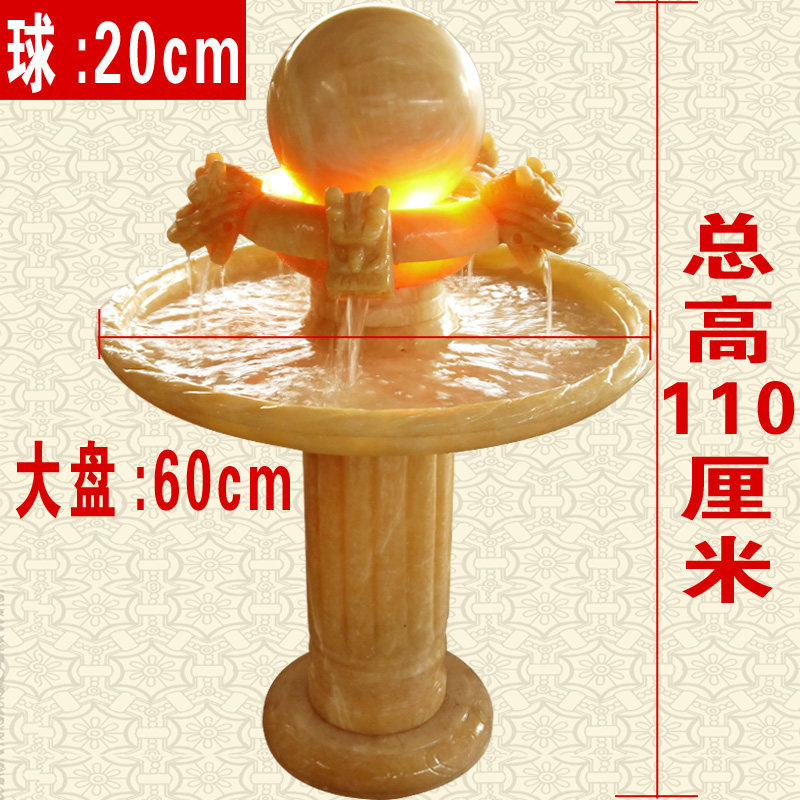 包邮壕云厂大型现代大气五龙戏珠喷水装饰风水球流水喷泉摆件
