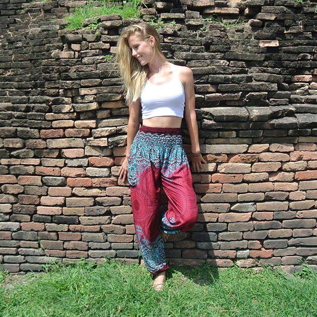 泰国Bohemian多款曼陀罗拼色瑜伽裤灯笼裤阔腿裤透气休闲运动居家