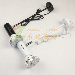 夹子射灯展会展示LED标摊长杆射灯串联线子母插长臂3D画殿LED射灯
