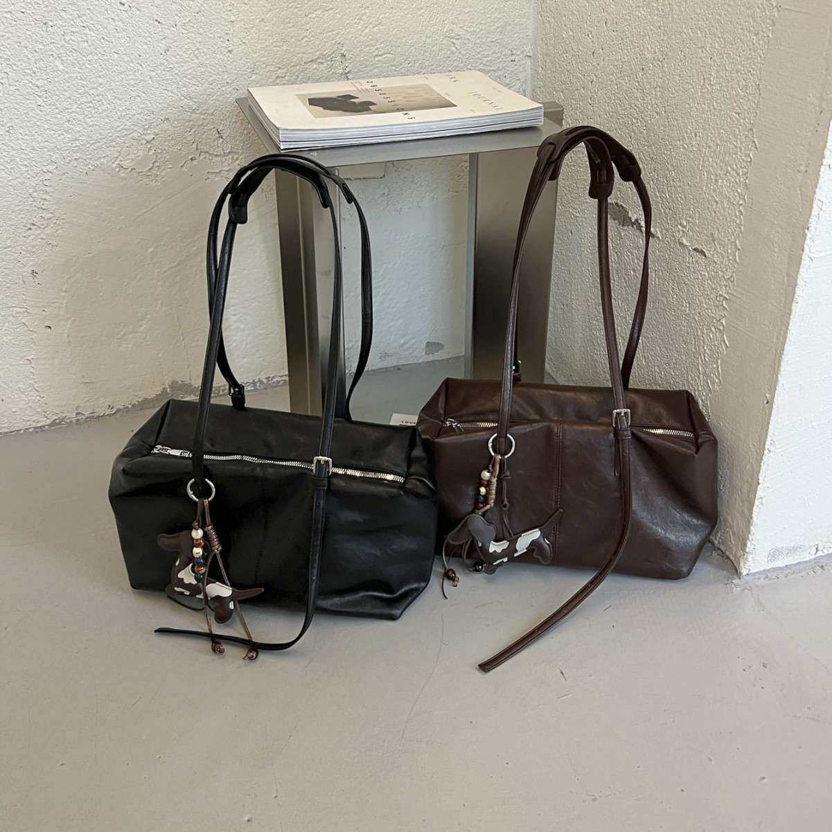 新款欧美风大容量波士顿包时尚小众bags休闲单肩包高级复古手提包