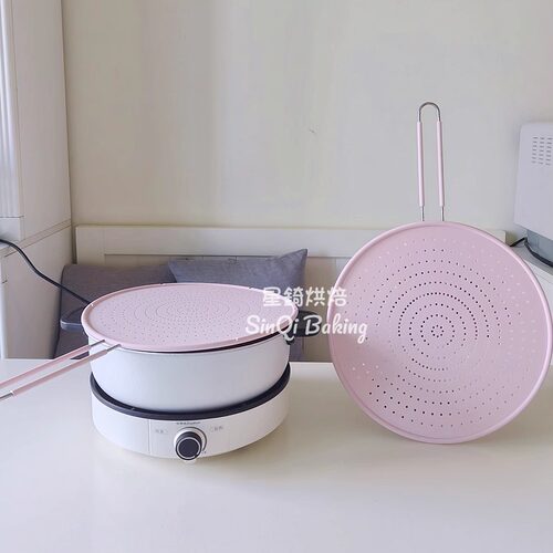 硅胶防油溅锅盖带手柄