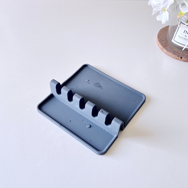 出口美国 烘焙收纳架锅铲硅胶架厨房台面架子汤勺垫放铲子筷子