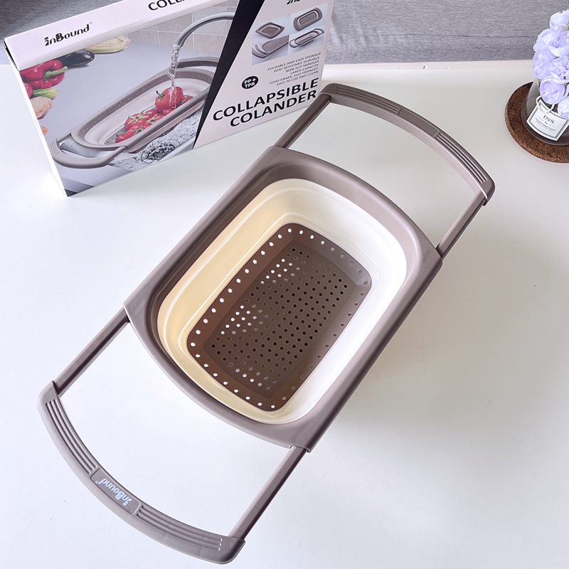 出口单 多功能伸缩折叠沥水篮 便携水果盆 塑料洗菜篮厨房洗菜盆