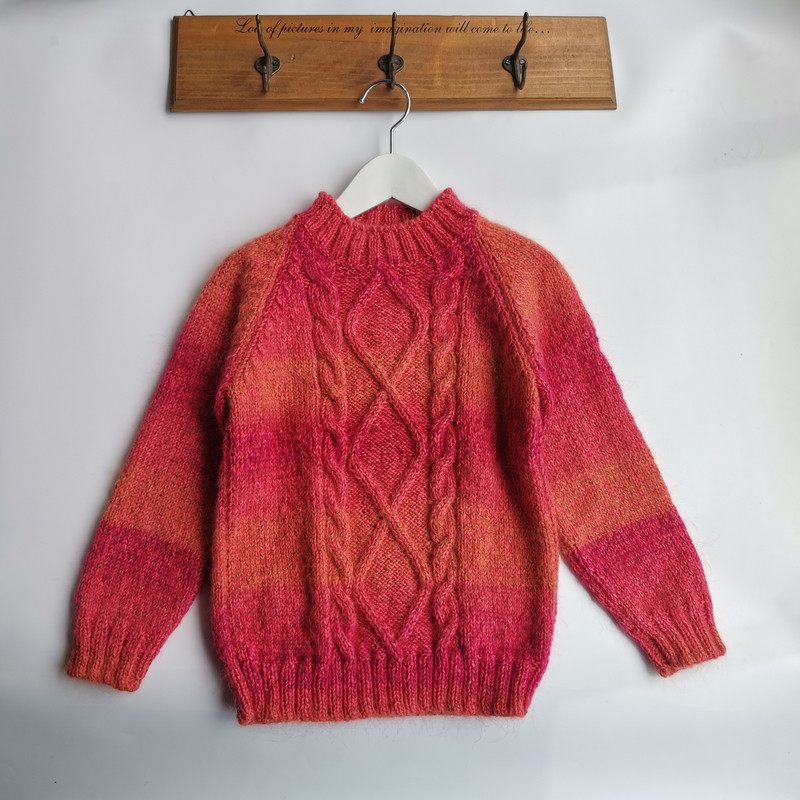 纯手工编织儿童男宝女宝圆领套头中性外套加厚毛衣粗毛线红色纯色,童装/婴儿装/亲子装,毛衣/针织衫,淘宝优惠券,粉丝福利购,淘宝优惠卷