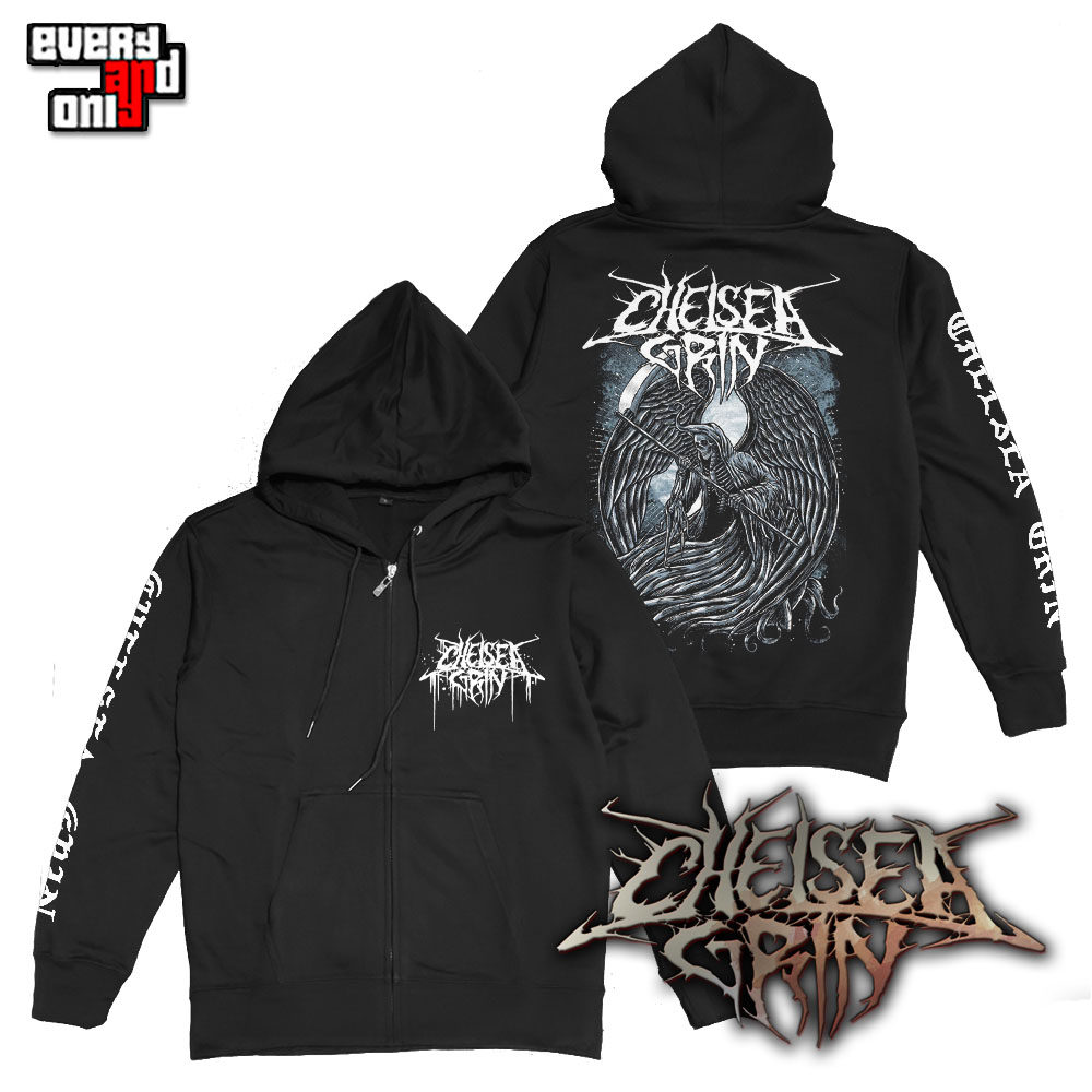 chelsea grin美国死核重金属乐队skull骷髅印花休闲抓绒拉链卫衣