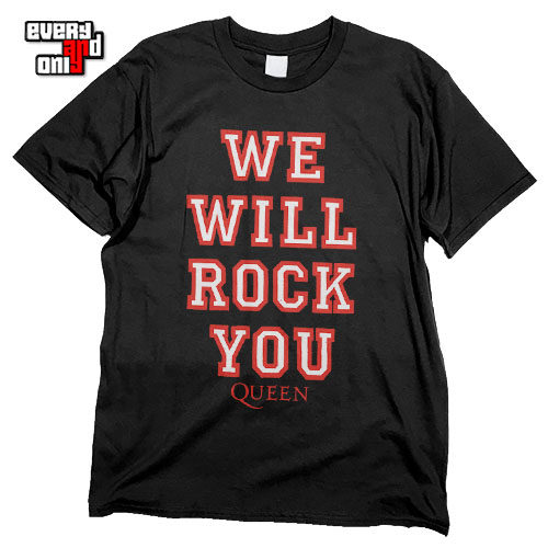 queen皇后华丽摇滚乐队we will rock you印花圆领男女卫衣短袖t恤