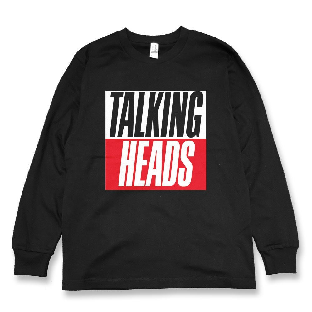 talking heads传声头摇滚乐队logo字母人像印花潮牌圆领长袖t恤
