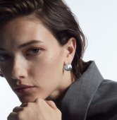 高级感COS风格 PDO 2024新品 冷淡风高级感锤铸纹极简百搭C圈耳环