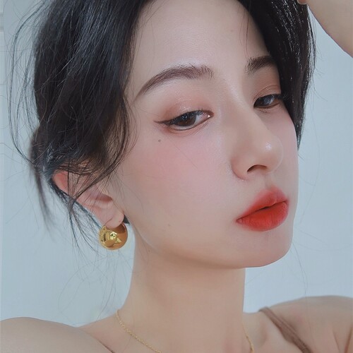 轻奢法式复古圆球形耳环