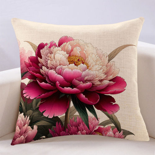 万燊中式抱枕客厅杭州牡丹布艺