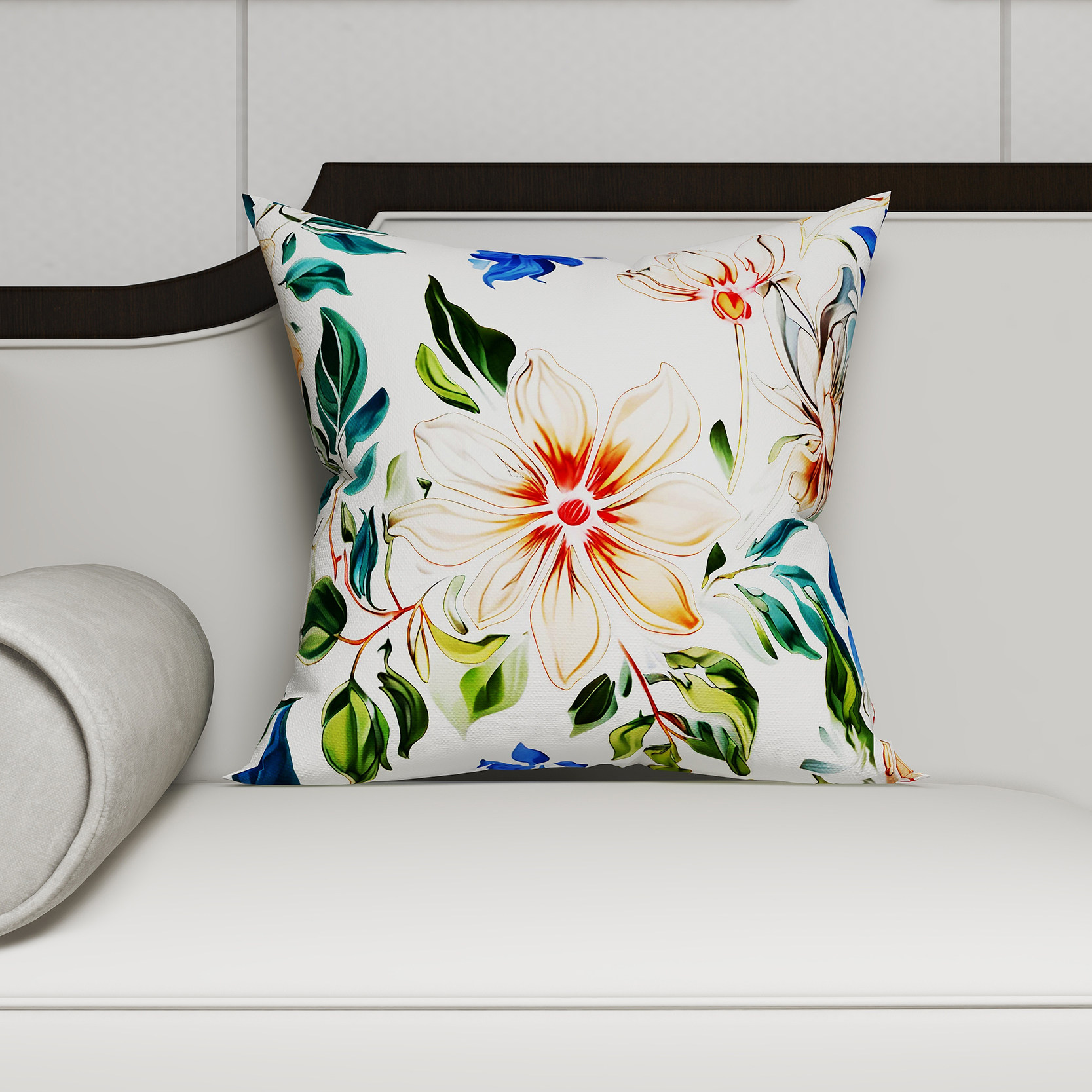 田园风抱枕客厅沙发靠枕套含芯双面可拆卸靠垫卧室床头靠背大靠包