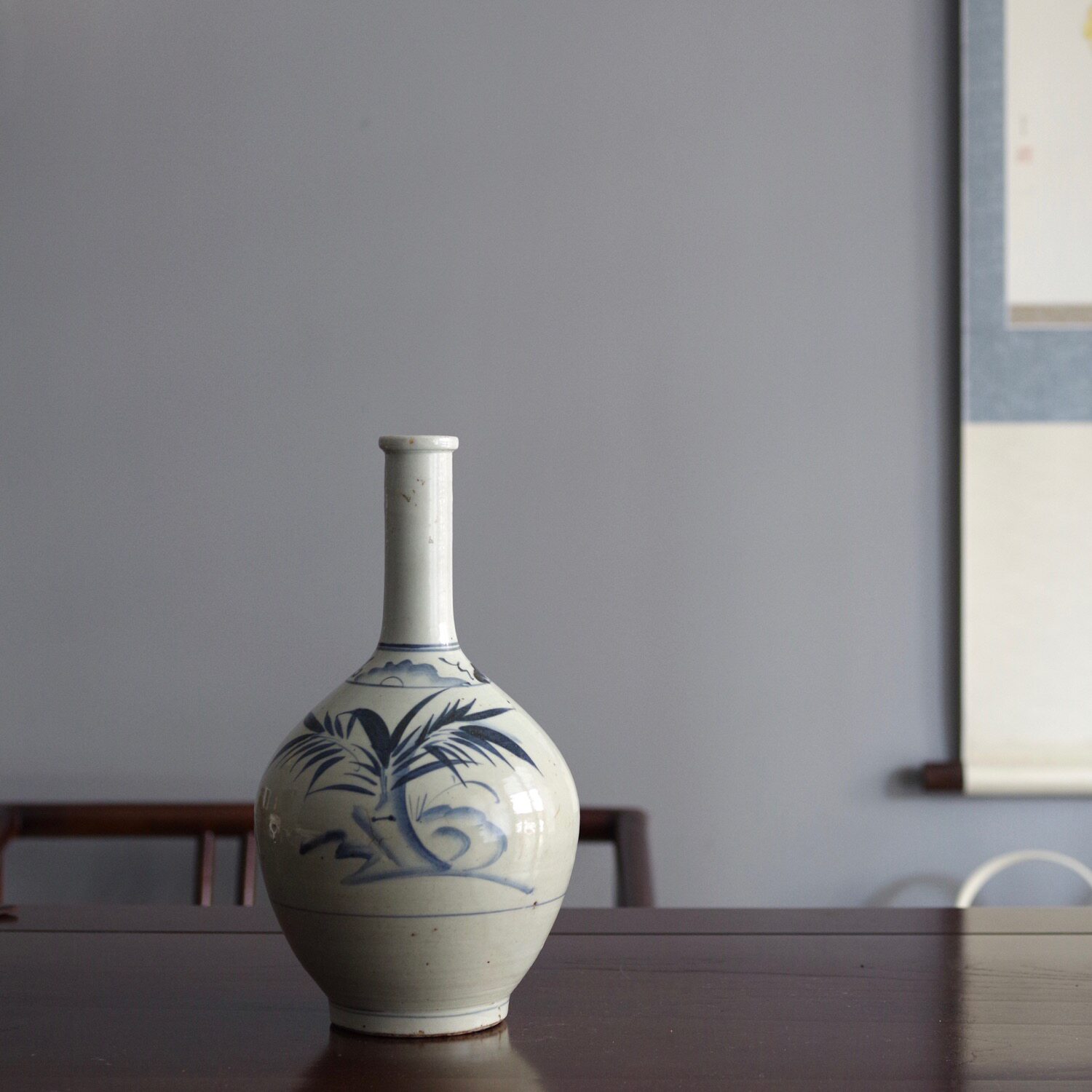 考工茶事 日本古董江户陶器l草花纹德利酒瓶花器 濑户物花道