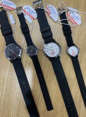 Halei哈雷手表简约大气男女学生时尚潮流防水夜光硅胶带石英表348