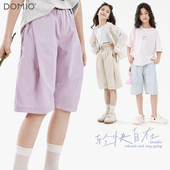 25春夏新款 休闲裤 儿童裤 DOMIO女童短裤 子夏季 大童5分裤 亲子运动裤