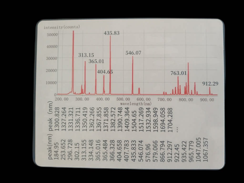 汞灯光源hg02定标低压光纤光谱仪单色仪标准波长sma905汞水银氩灯