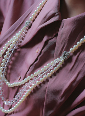 轻奢唯美欧洲复古简约多层珍珠