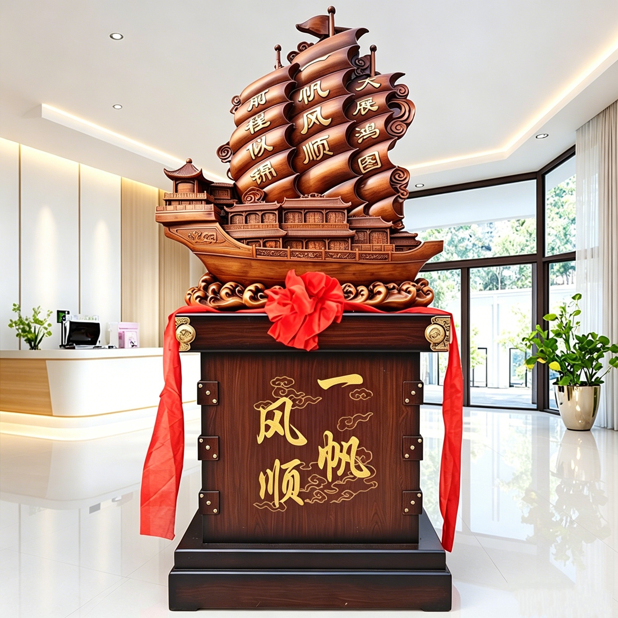 落地一帆风顺帆船摆件乔迁礼品公司大型开业礼物船办公室装饰高档