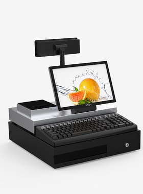 唯拓B21单屏+LED8收银一体机超市便利店社区生鲜买收款机送软件