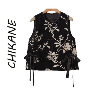 2025春款女装新中式中国风清冷禅意提花马甲气质洋气叠穿背心坎肩