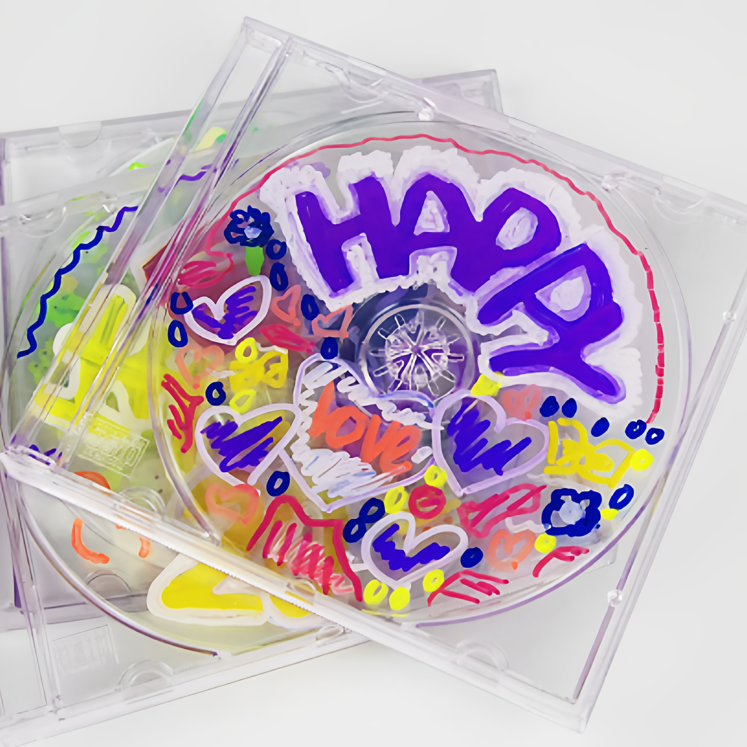 透明光盘简约无印风CD追星diy素材塑料片自制周边批发