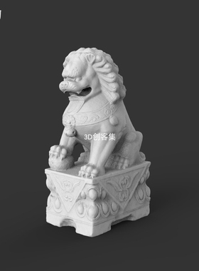 stl文件中式古建筑3D打印数据，非实物(石狮子)