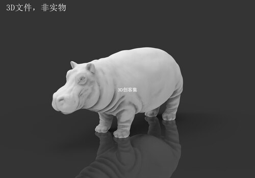 3D打印图纸/3D图/3D数据/3D素材/STL文件(河马)