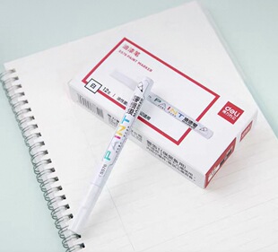 得力白色细头杆油性白色S576油漆笔30g/盒