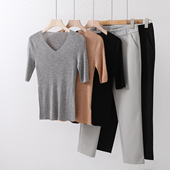 水溶羊毛V领打底衫 春夏新款 岛精18针无缝80支薄款 透气通勤上衣女