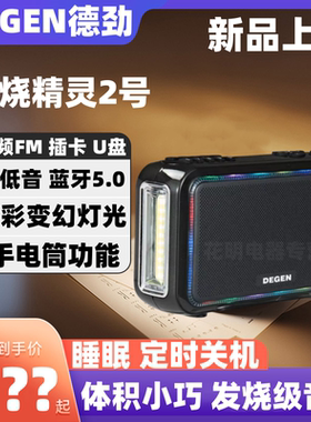 德劲DE628蓝牙音箱便携式收音机户外照明插卡低音炮数字点歌礼物