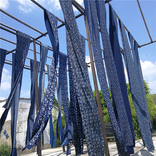 传统古法蓝染1.2米宽 厚全棉饭店桌布 窗帘门帘复古服装面料订做