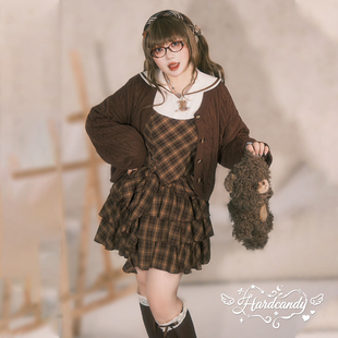 硬糖大码 限时8.8折 学院风收腰显瘦麻花毛衣不规则连衣裙 新品