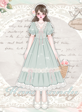 [4.20晚8点预约] Hardcandy硬糖大码原创 胖MM仙女绿色长款连衣裙