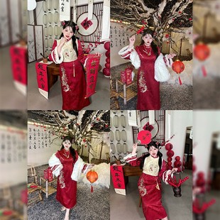 Hardcandy 硬糖原创大码龙转乾坤新年战袍中式改良旗袍马甲套装