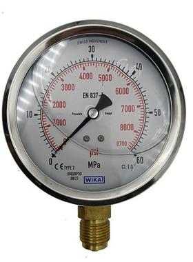 压力表正品德国威卡WIKA EN837-1 213.53.100 60MPA径向液压表