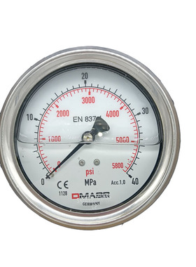 压力表DMASS德玛仕EN837-1德国MBB10U-400-1-ZZZ 100盘 轴向40MPA