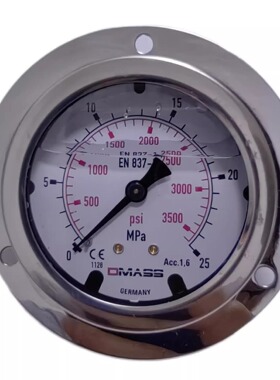 德国压力表DMASS德玛仕MBB06U-400-1-Z-Z油压表液压表固定孔安装