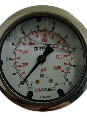 压力表 德国DMASS德玛仕MBB06U-100-1油压表 液压表10MPA EN837-1