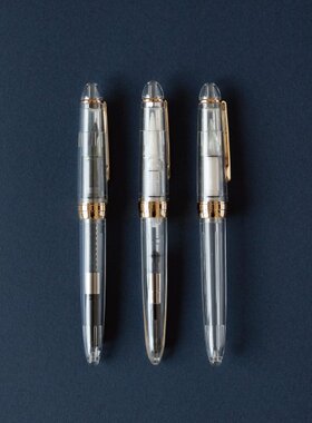 日本fonte文具女子博简约系透明感钢笔软毛笔玻璃头蘸水钢笔