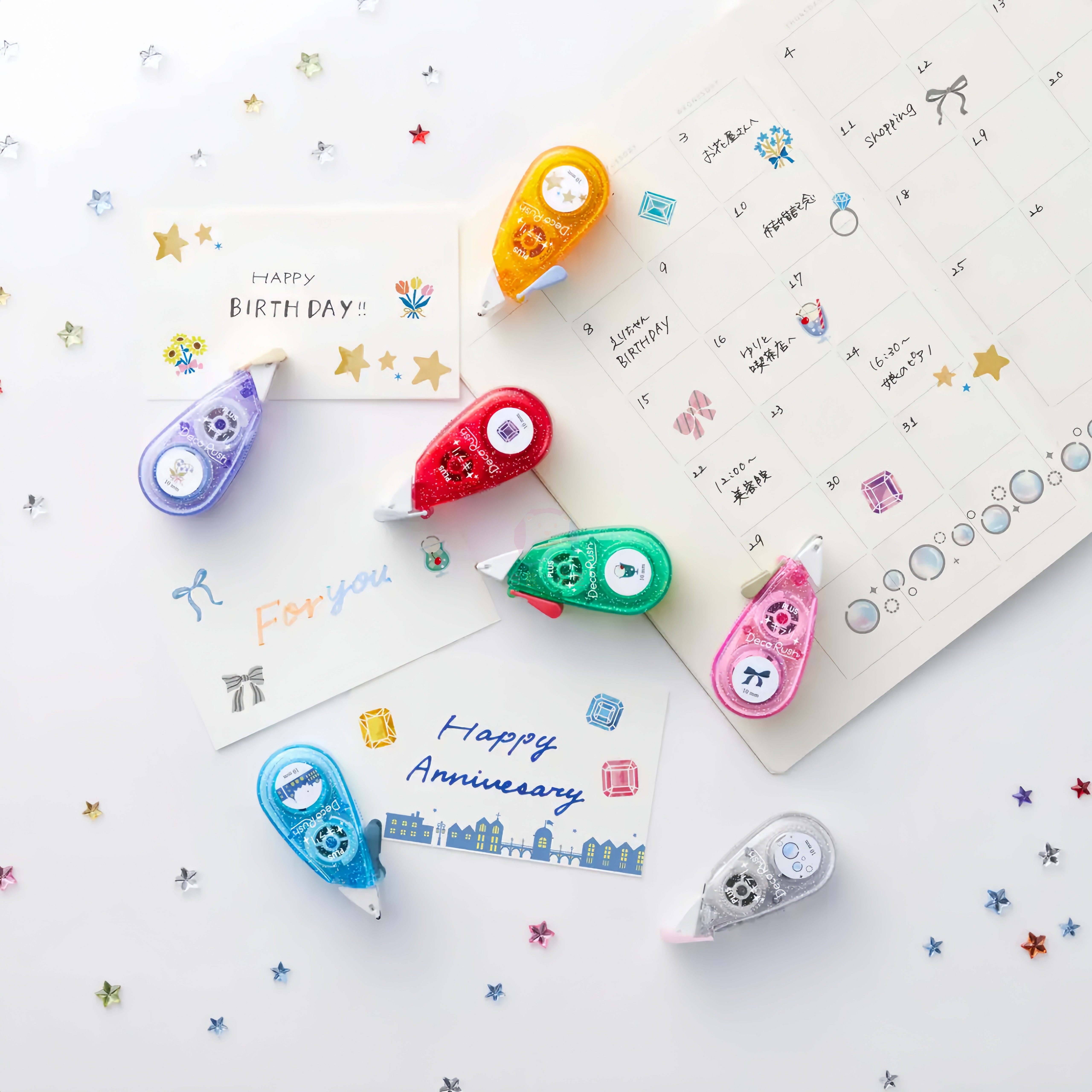 日本PLUS普乐士限定花边修饰带Deco Rush手帐彩色装饰迷你diy贴画,文具电教/文化用品/商务用品,贴纸/立体贴纸,淘宝优惠券,粉丝福利购,淘宝优惠卷