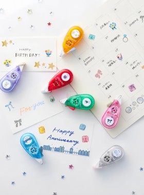 日本PLUS普乐士限定花边修饰带Deco Rush手帐彩色装饰迷你diy贴画