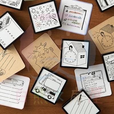 日本midori浸透式卡通手账印章