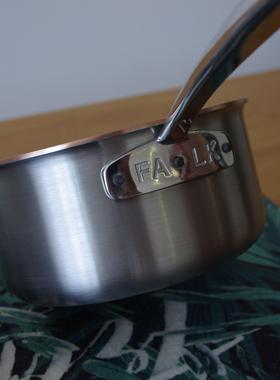 高端比利时falk隼紫铜芯奶锅不锈钢夹铜汤锅甜品酱汁小锅电磁炉